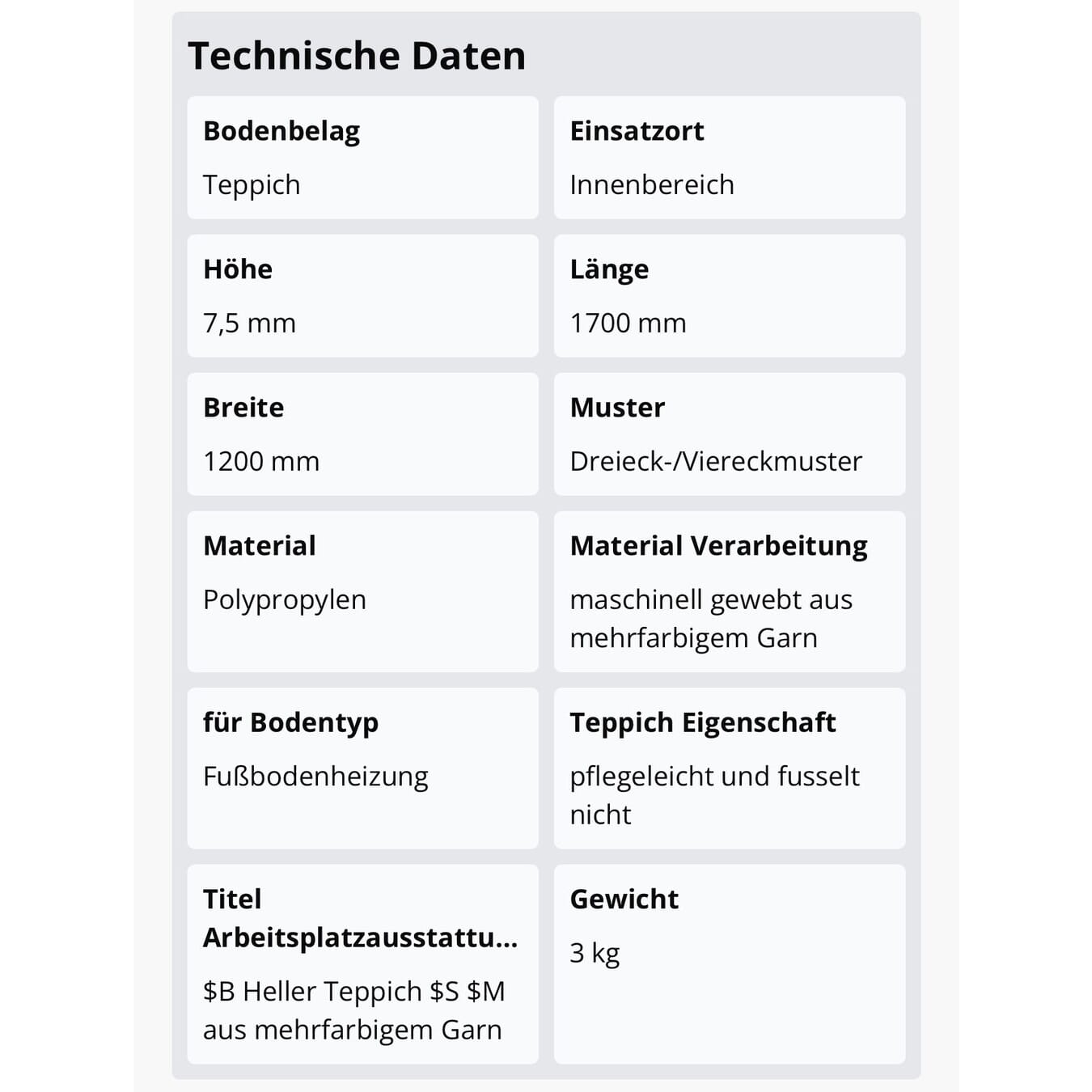 Paperflow Heller Teppich Canvas aus mehrfarbigem Garn