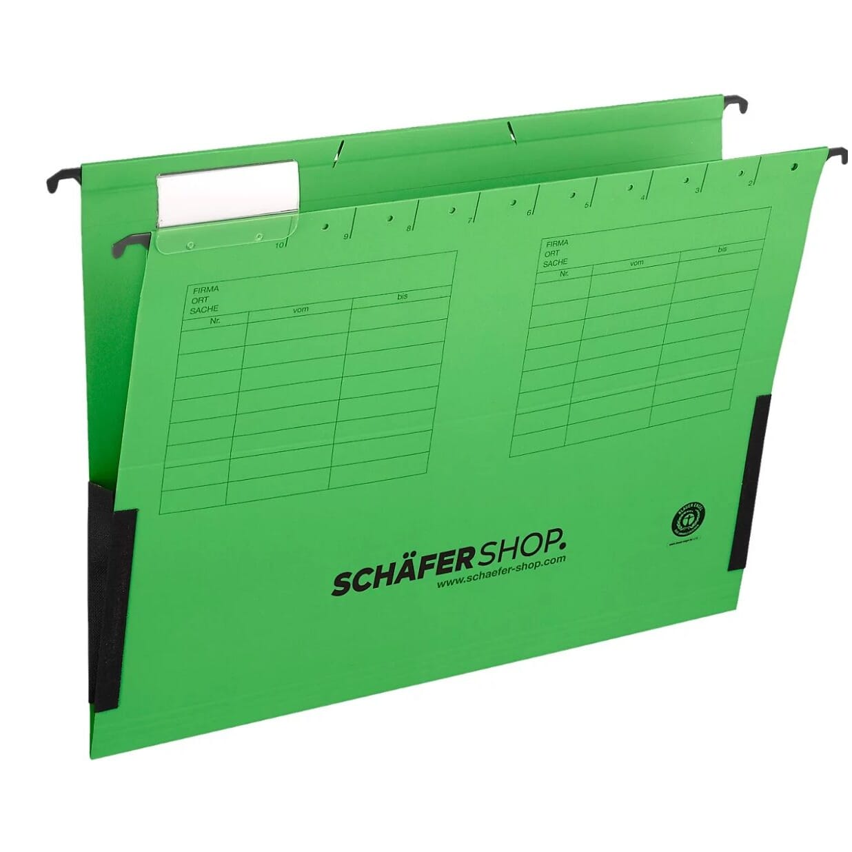 25 neue Hängeregister, A4, seitliche Leinenfrösche, grün