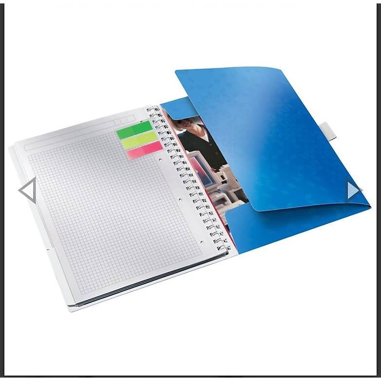 6 Stk. Leitz WOW Collegeblock , A4, Kariert, Blau Metallice