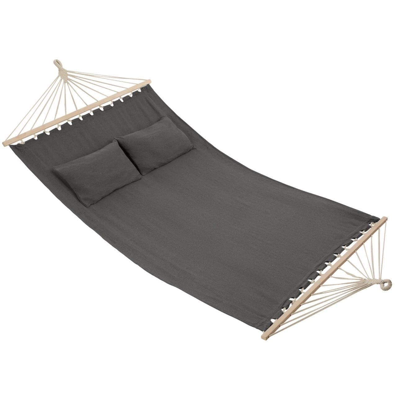 Review neue Hängematte dunkelgrau mit Spreitzstäben, für 2 Pers.