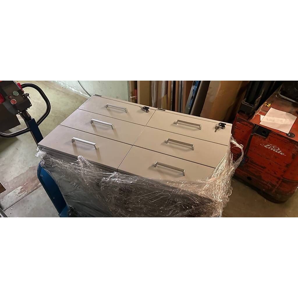 neuer Rollcontainer, 3 Schübe, B420xT600xH570 mm, lichtgrau