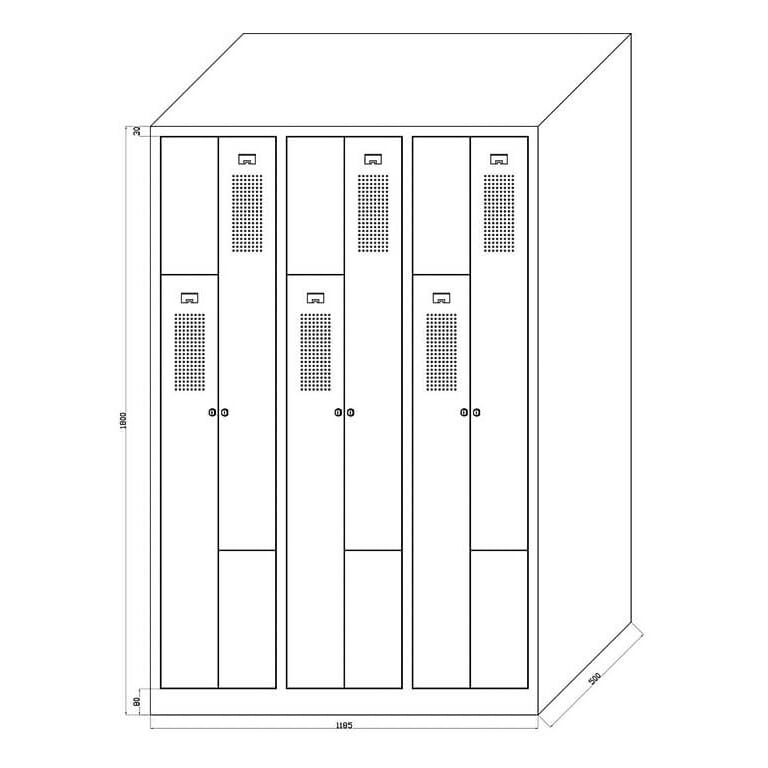 neuer 6er Z-Spind , Zylinderschloss, lichtgrau