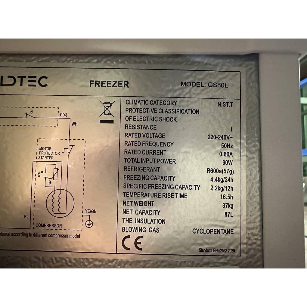 neuer Coldtec Gefrierschrank GS80L, H: 84.5cm
