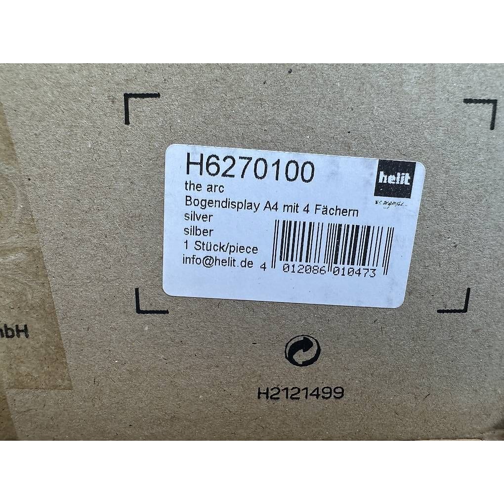 neuer Helit Wandbogendisplay 4 x DIN A4 hoch, silber