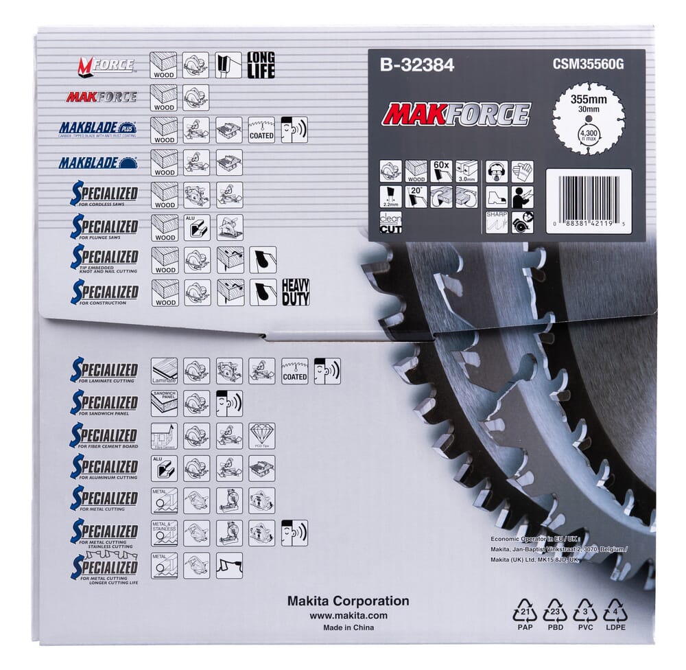 MAKFORCE Handkreissägeblatt 355/30