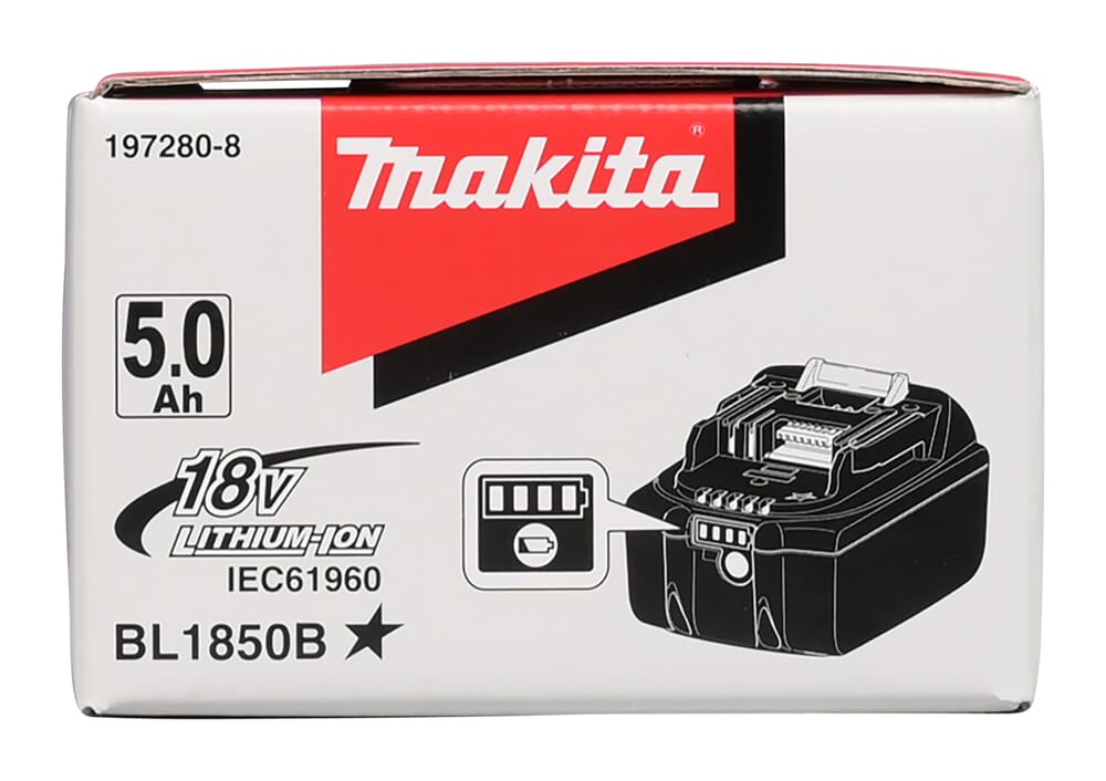 Makita BL1850B Akku 18V – Wiederaufladbarer Lithium-Ionen-Akku, Ladezeit Ca. 45 Min | Kompatibel Mit Makita LXT-Werkzeugen